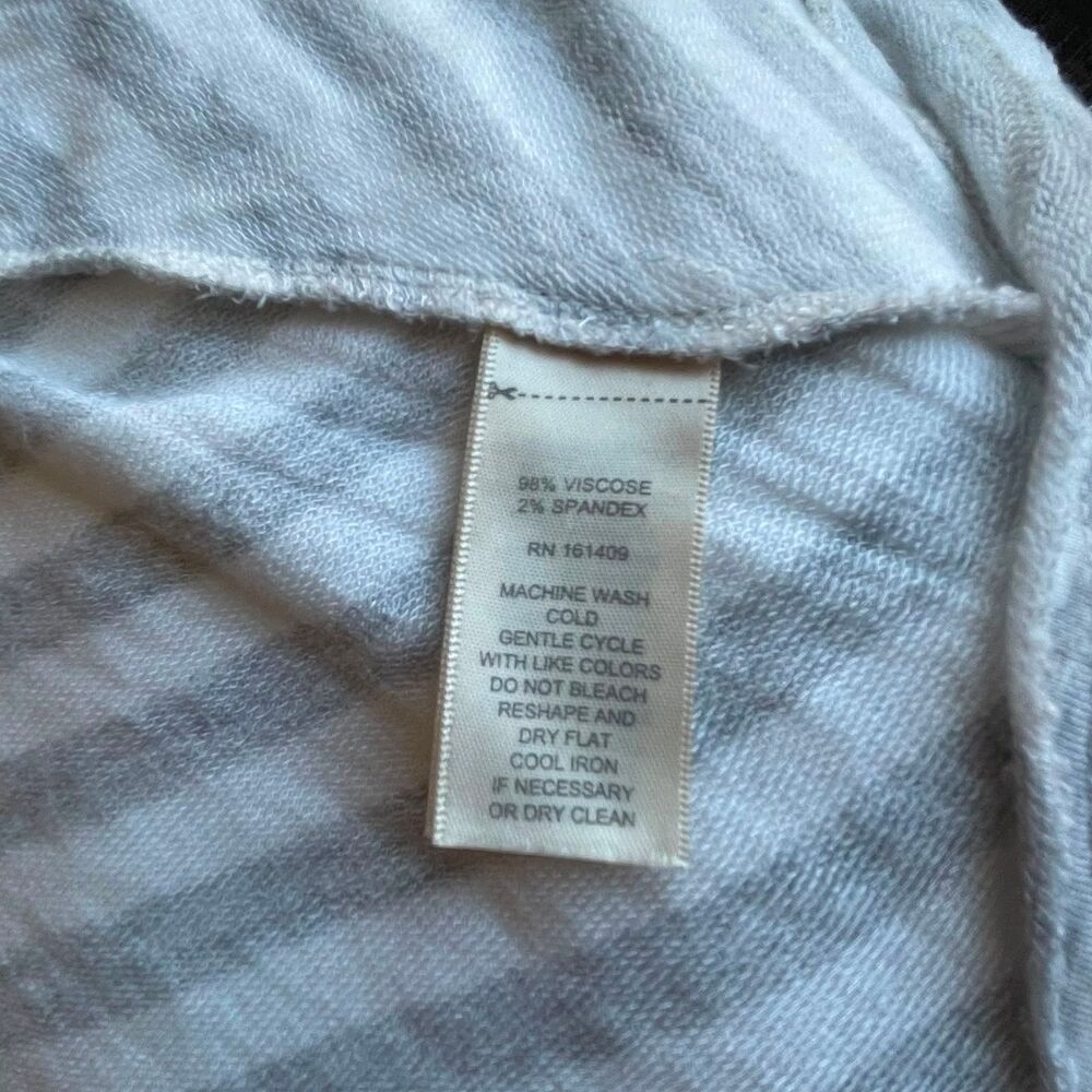 Greige Womens Medium M Striped Handkerchief Hem Tunic Swing Top Grey White - Picture 5 of 8